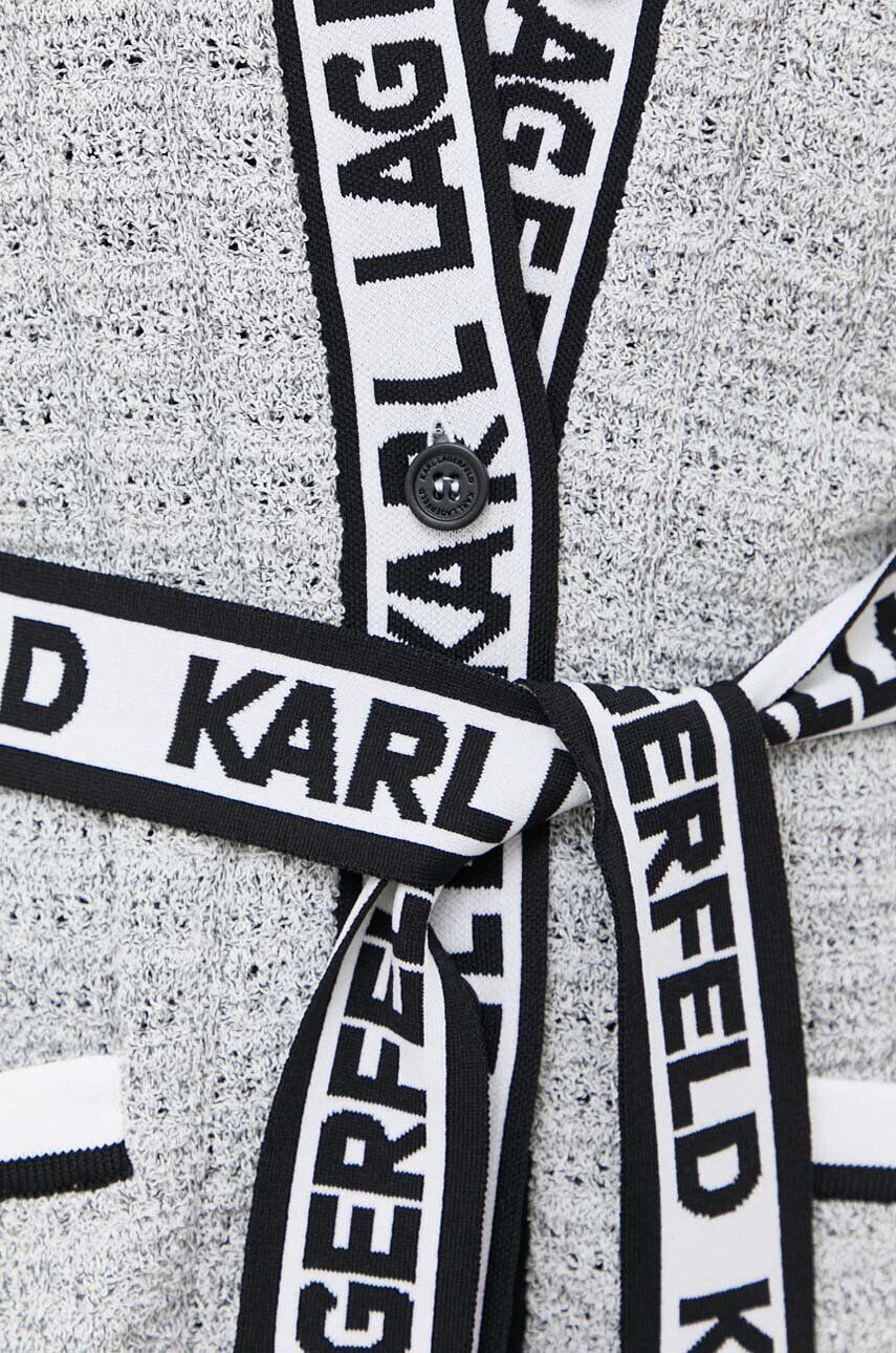 Karl Lagerfeld cardigan femei culoarea gri - Pled.ro