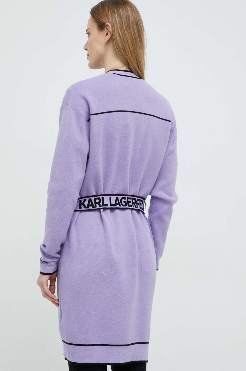 Karl Lagerfeld cardigan din amestec de lana femei culoarea violet - Pled.ro