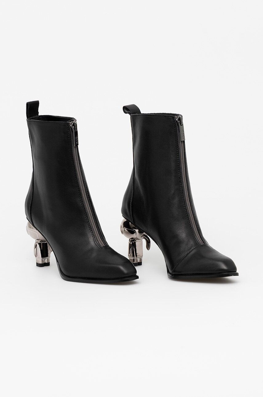 Karl Lagerfeld cizme de piele Ikon Heel femei culoarea negru cu toc drept - Pled.ro