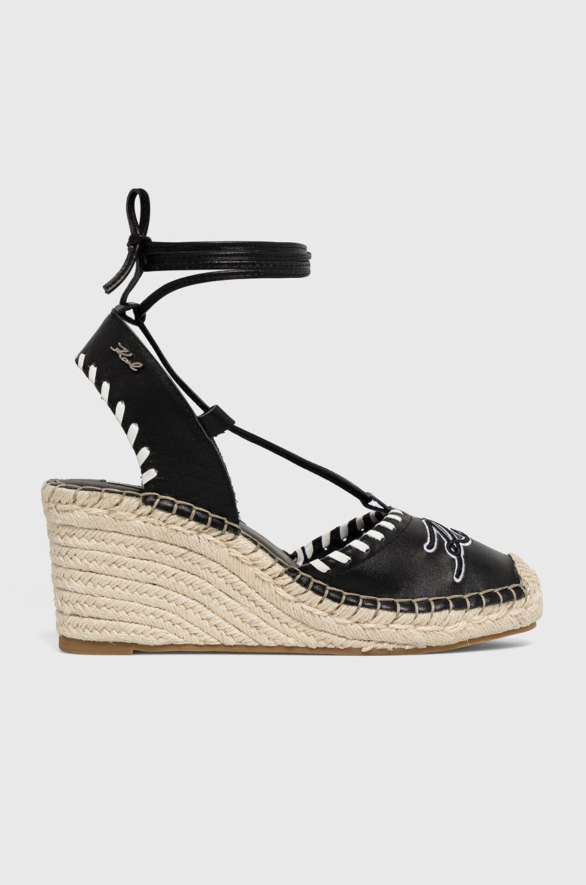 Karl Lagerfeld Espadrile culoarea negru toc pana - Pled.ro