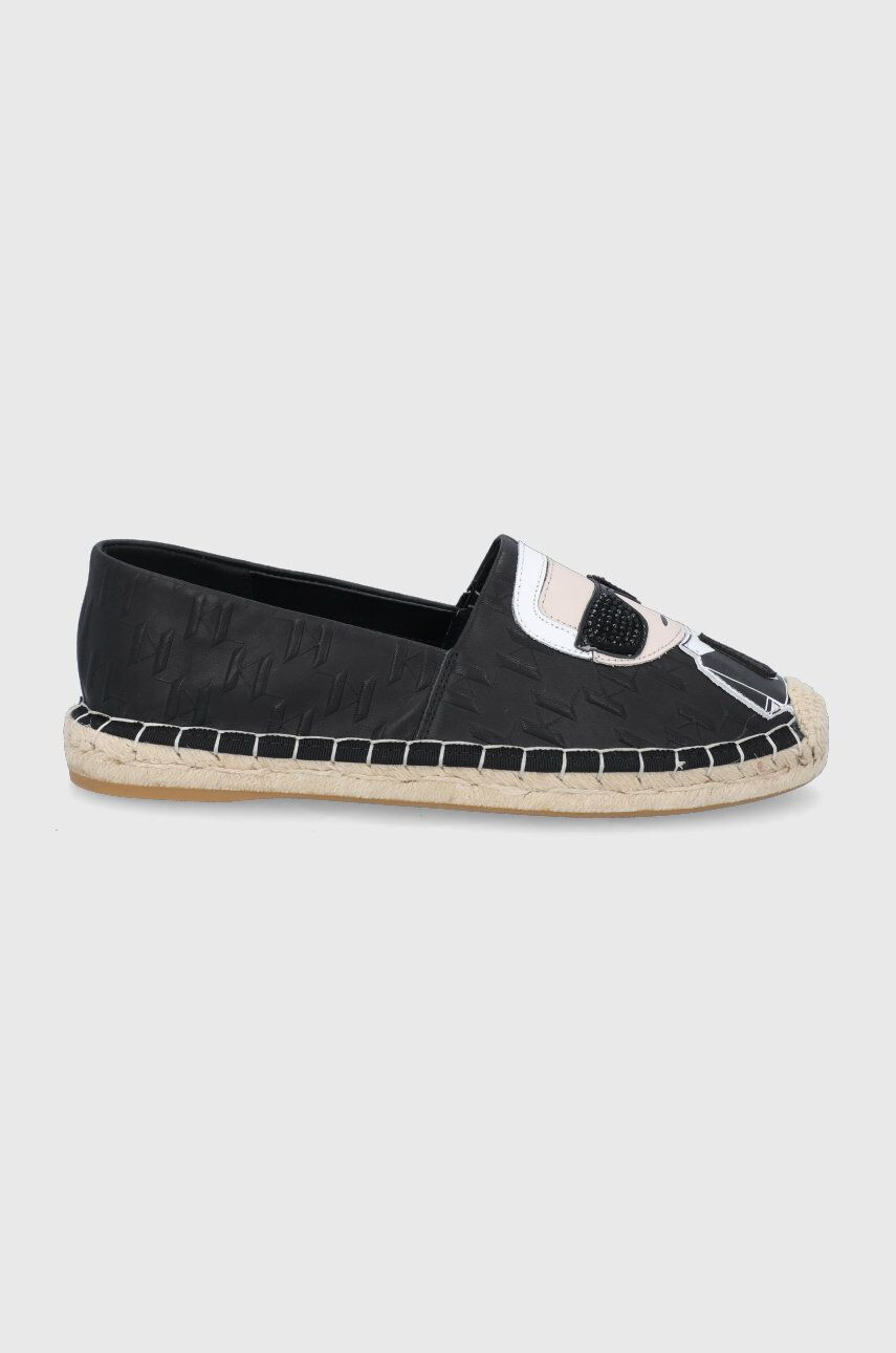 Karl Lagerfeld espadrile de piele Kamini culoarea negru - Pled.ro