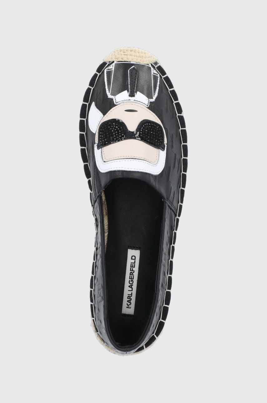 Karl Lagerfeld espadrile de piele Kamini culoarea negru - Pled.ro