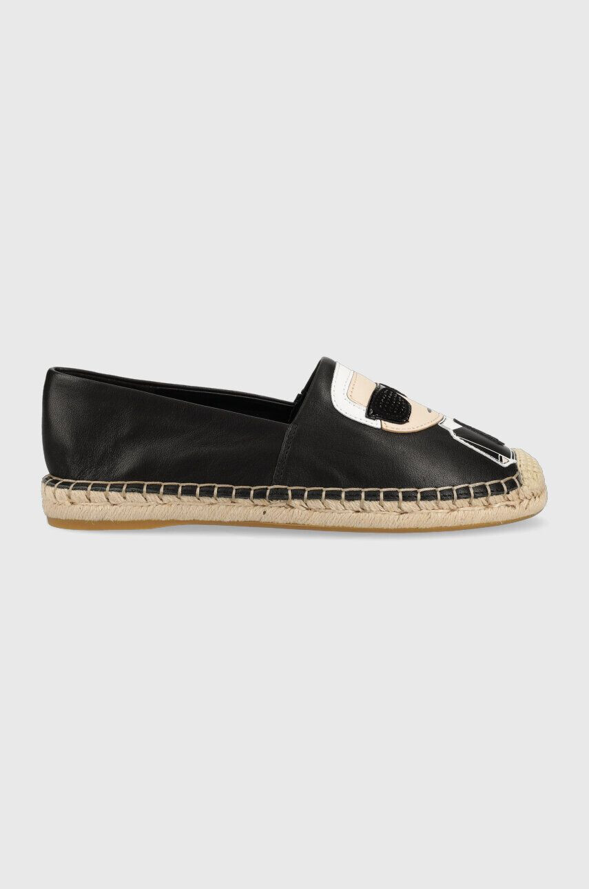 Karl Lagerfeld espadrile de piele KAMINI culoarea negru KL80111A - Pled.ro