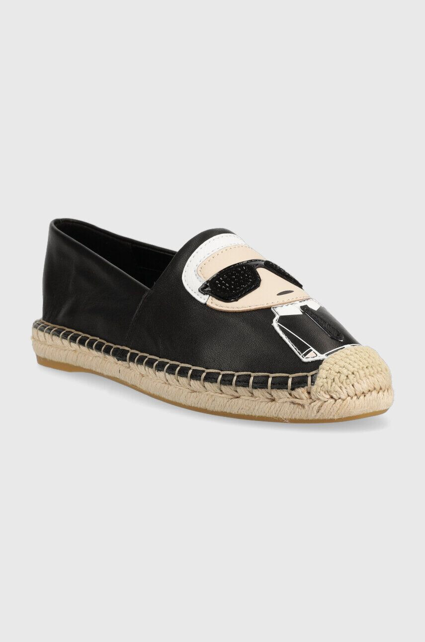 Karl Lagerfeld espadrile de piele KAMINI culoarea negru KL80111A - Pled.ro