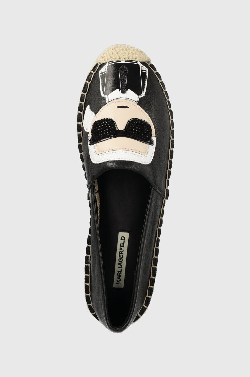 Karl Lagerfeld espadrile de piele KAMINI culoarea negru KL80111A - Pled.ro