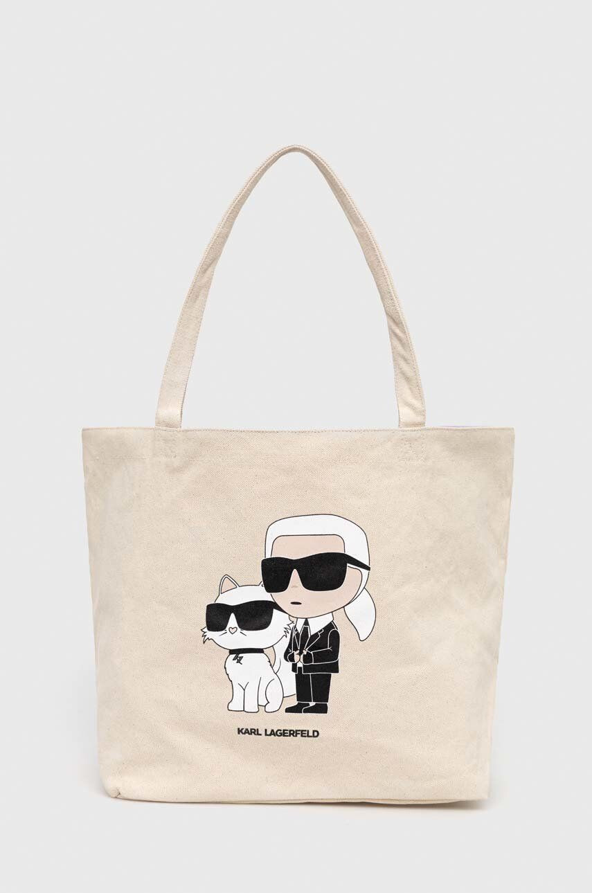 Karl Lagerfeld geanta culoarea bej - Pled.ro