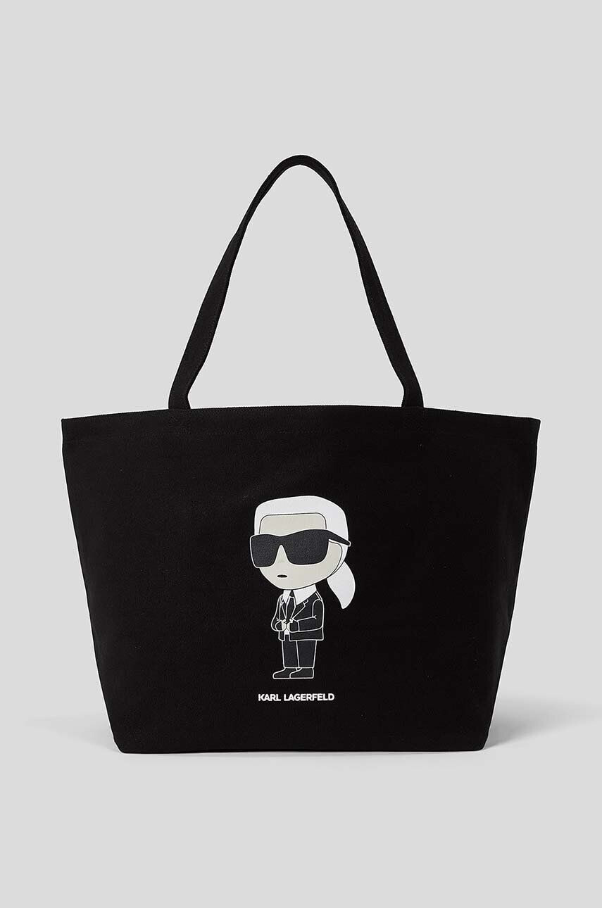 Karl Lagerfeld geanta de bumbac culoarea negru - Pled.ro