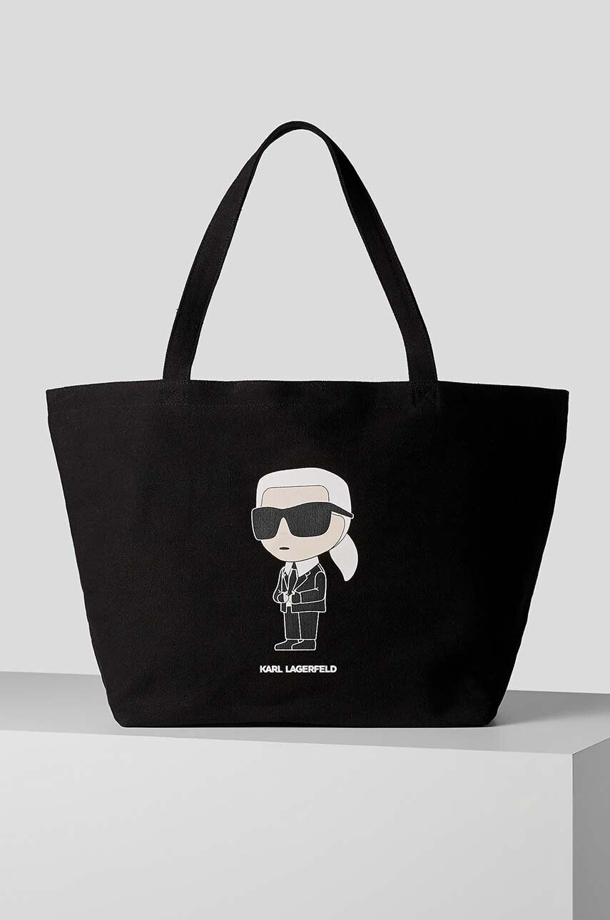 Karl Lagerfeld geanta de bumbac culoarea negru - Pled.ro