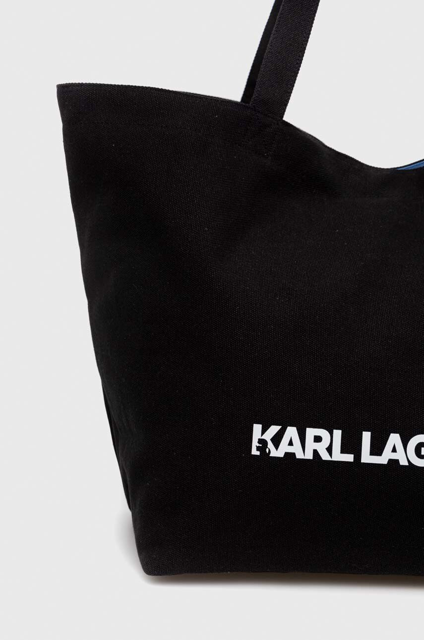 Karl Lagerfeld geanta de bumbac culoarea negru - Pled.ro