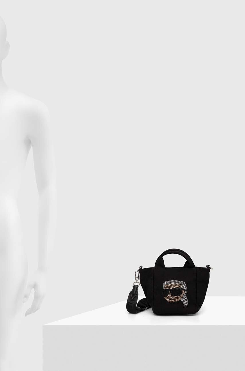 Karl Lagerfeld geanta de bumbac culoarea negru - Pled.ro