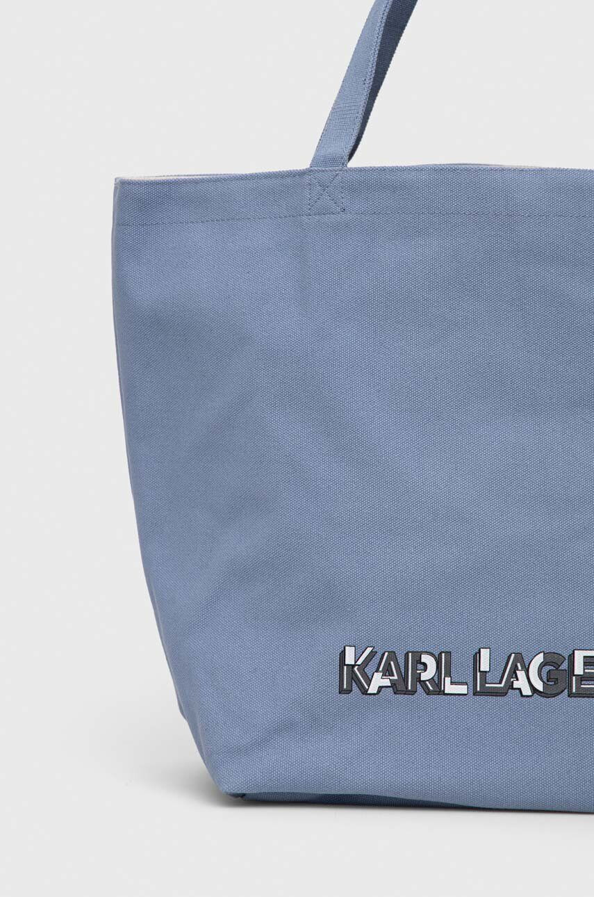 Karl Lagerfeld geanta de bumbac culoarea bej - Pled.ro