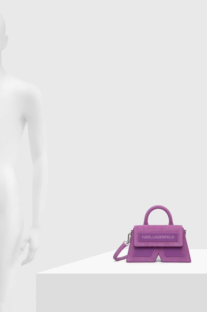 Karl Lagerfeld geanta de mana din piele intoarsa culoarea violet - Pled.ro