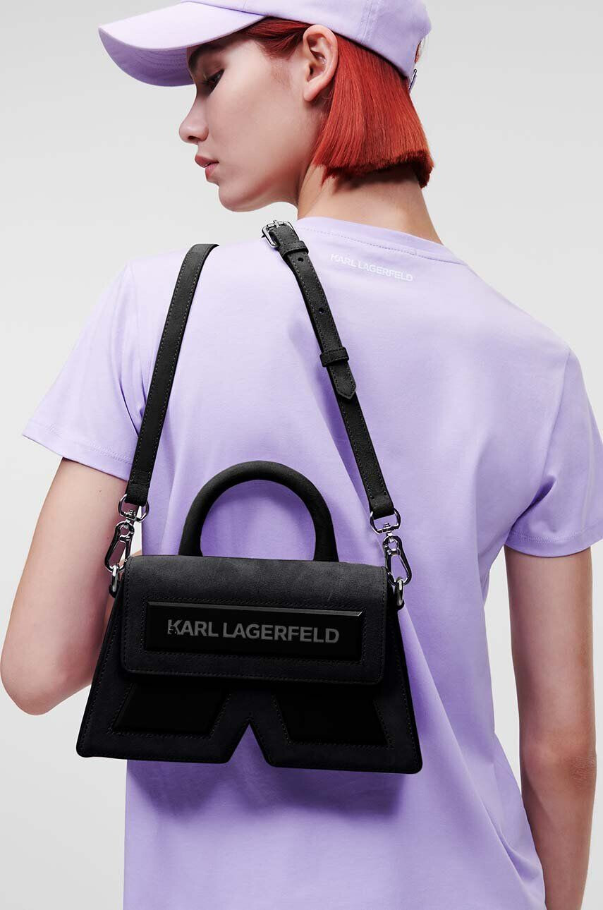 Karl Lagerfeld geanta de mana din piele intoarsa culoarea violet - Pled.ro