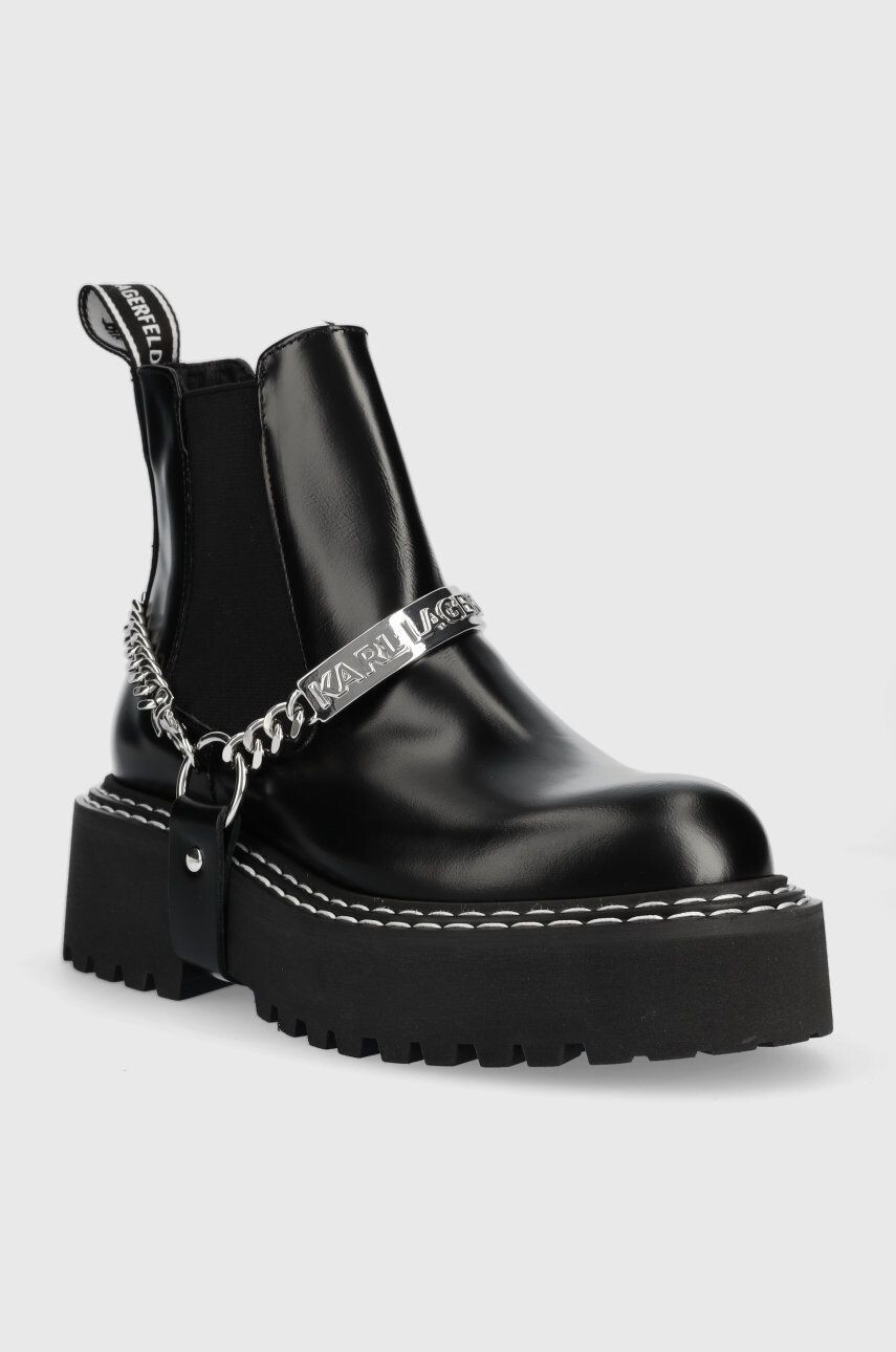 Karl Lagerfeld ghete chelsea de piele Patrol Ii femei culoarea negru cu platforma - Pled.ro