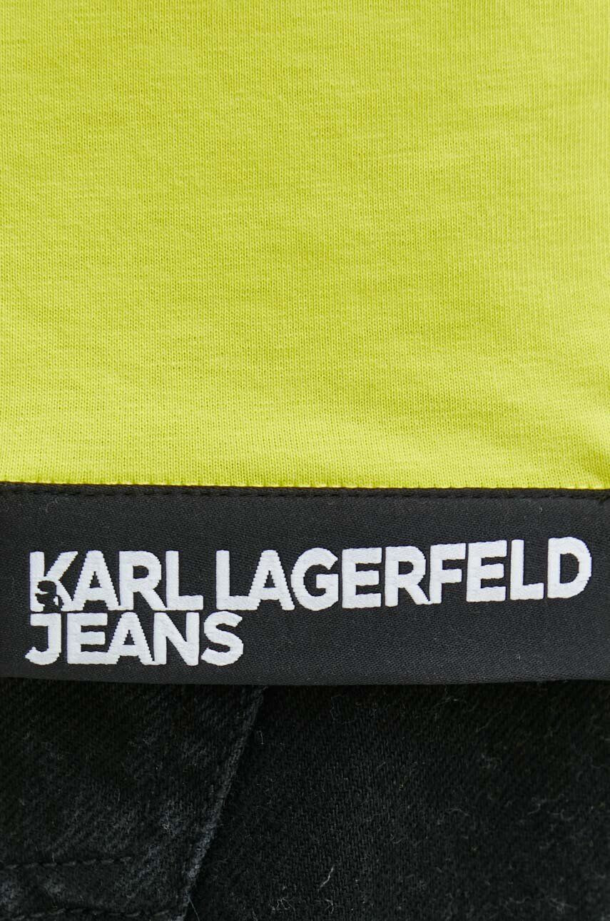 Karl Lagerfeld Jeans longsleeve din bumbac culoarea alb - Pled.ro