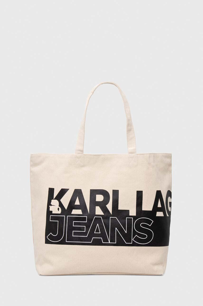 Karl Lagerfeld Jeans poseta culoarea bej - Pled.ro