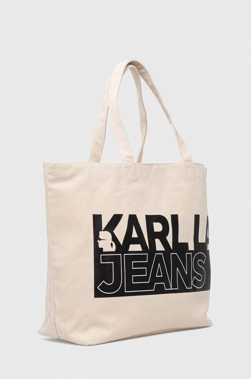 Karl Lagerfeld Jeans poseta culoarea bej - Pled.ro