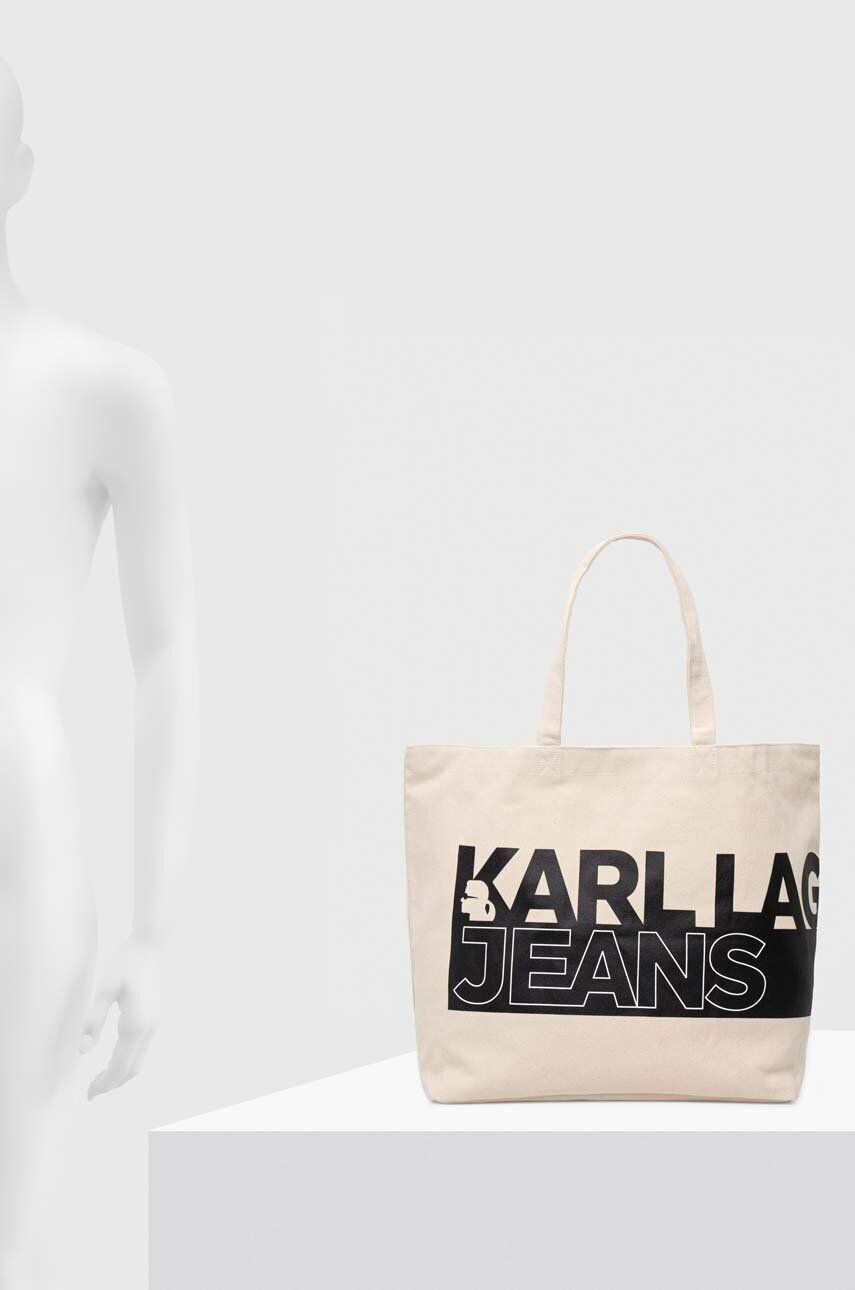 Karl Lagerfeld Jeans poseta culoarea bej - Pled.ro