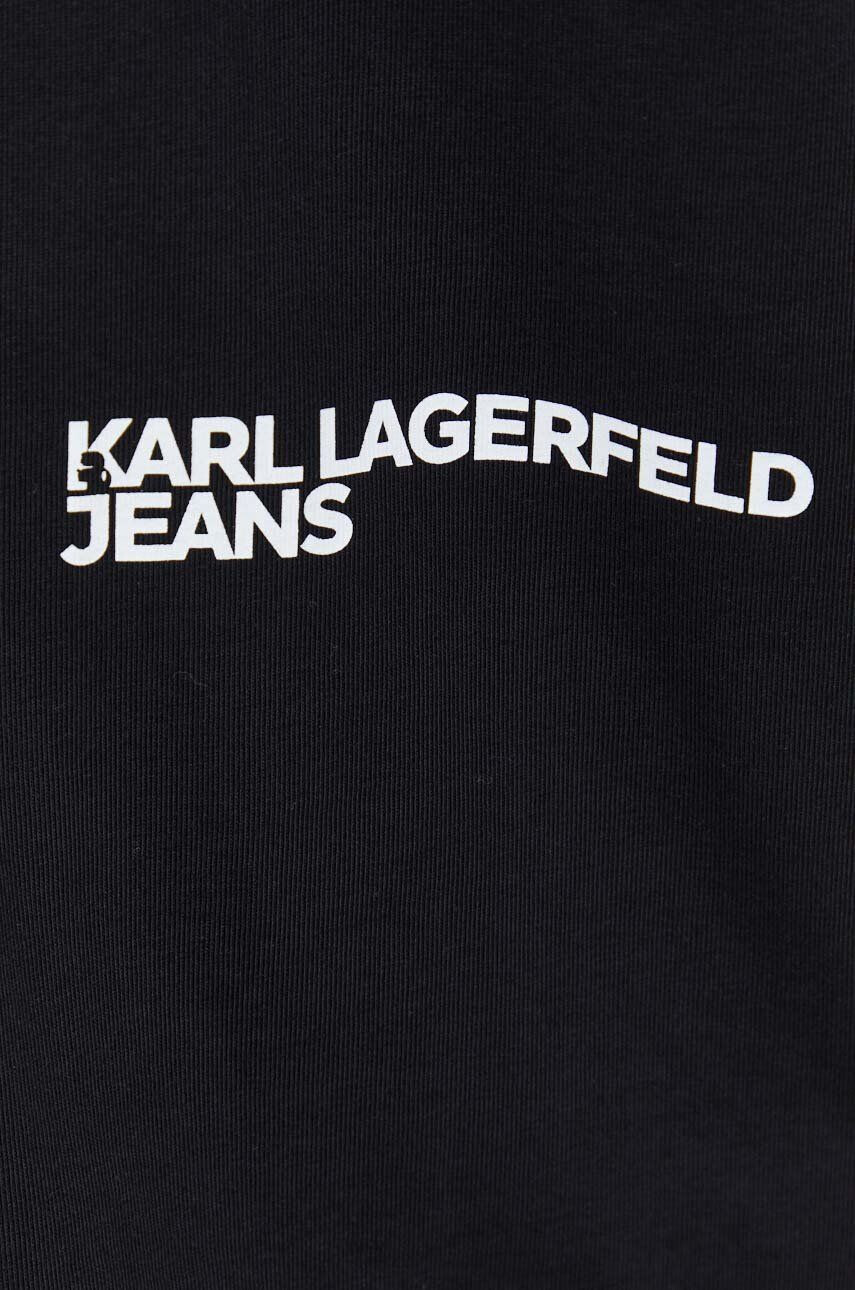 Karl Lagerfeld Jeans tricou din bumbac culoarea negru cu imprimeu - Pled.ro