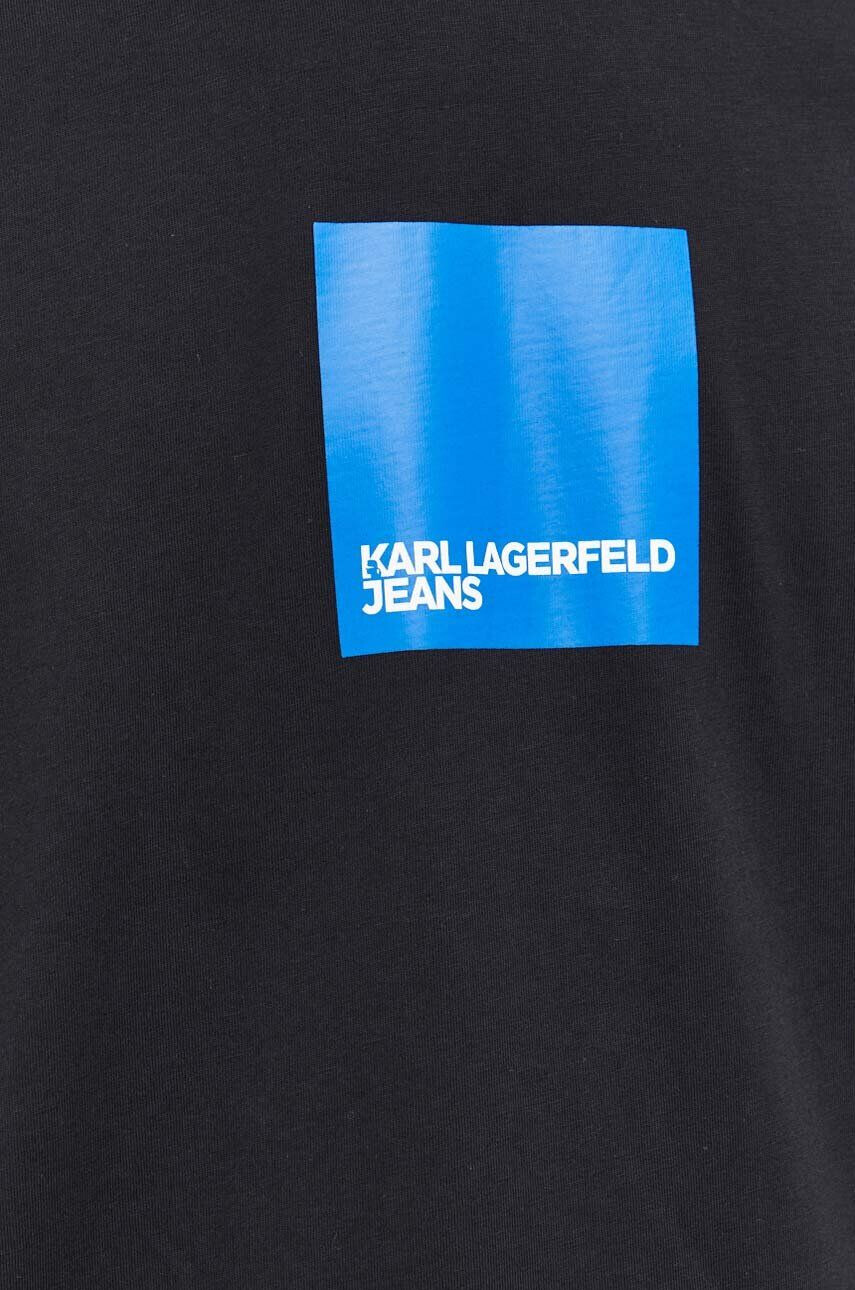 Karl Lagerfeld Jeans tricou din bumbac culoarea negru cu imprimeu - Pled.ro