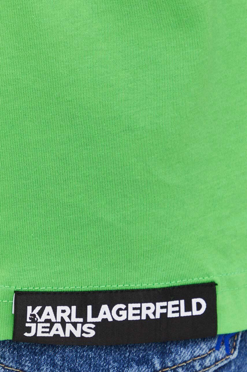 Karl Lagerfeld Jeans tricou din bumbac culoarea verde cu imprimeu - Pled.ro