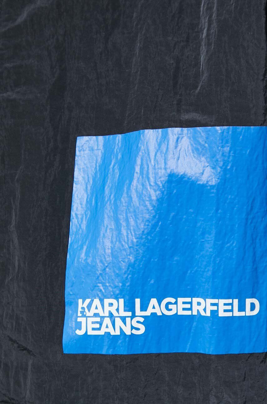 Karl Lagerfeld Jeans windbreaker culoarea negru de tranzitie oversize - Pled.ro