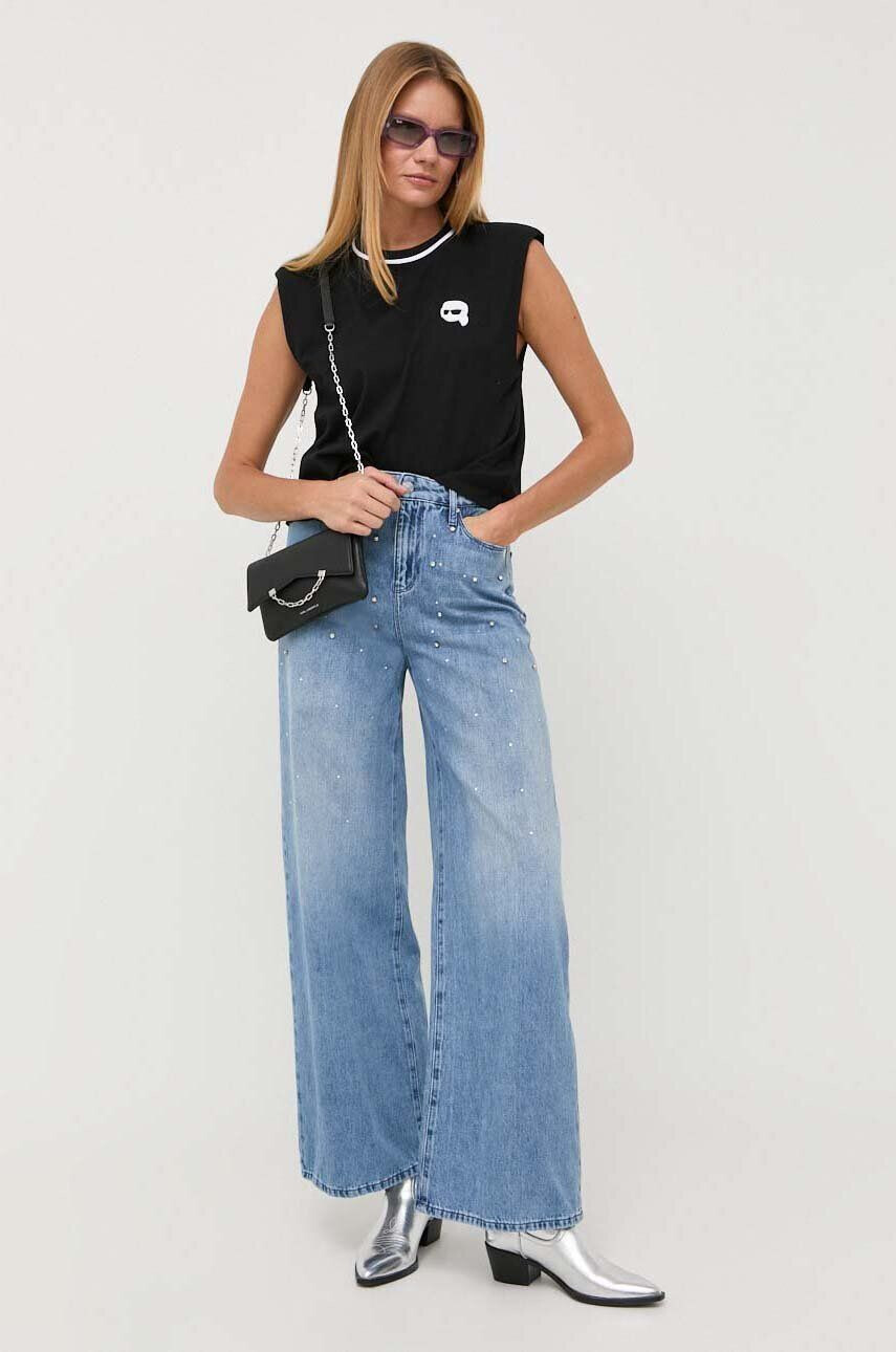 Karl Lagerfeld jeansi femei high waist - Pled.ro