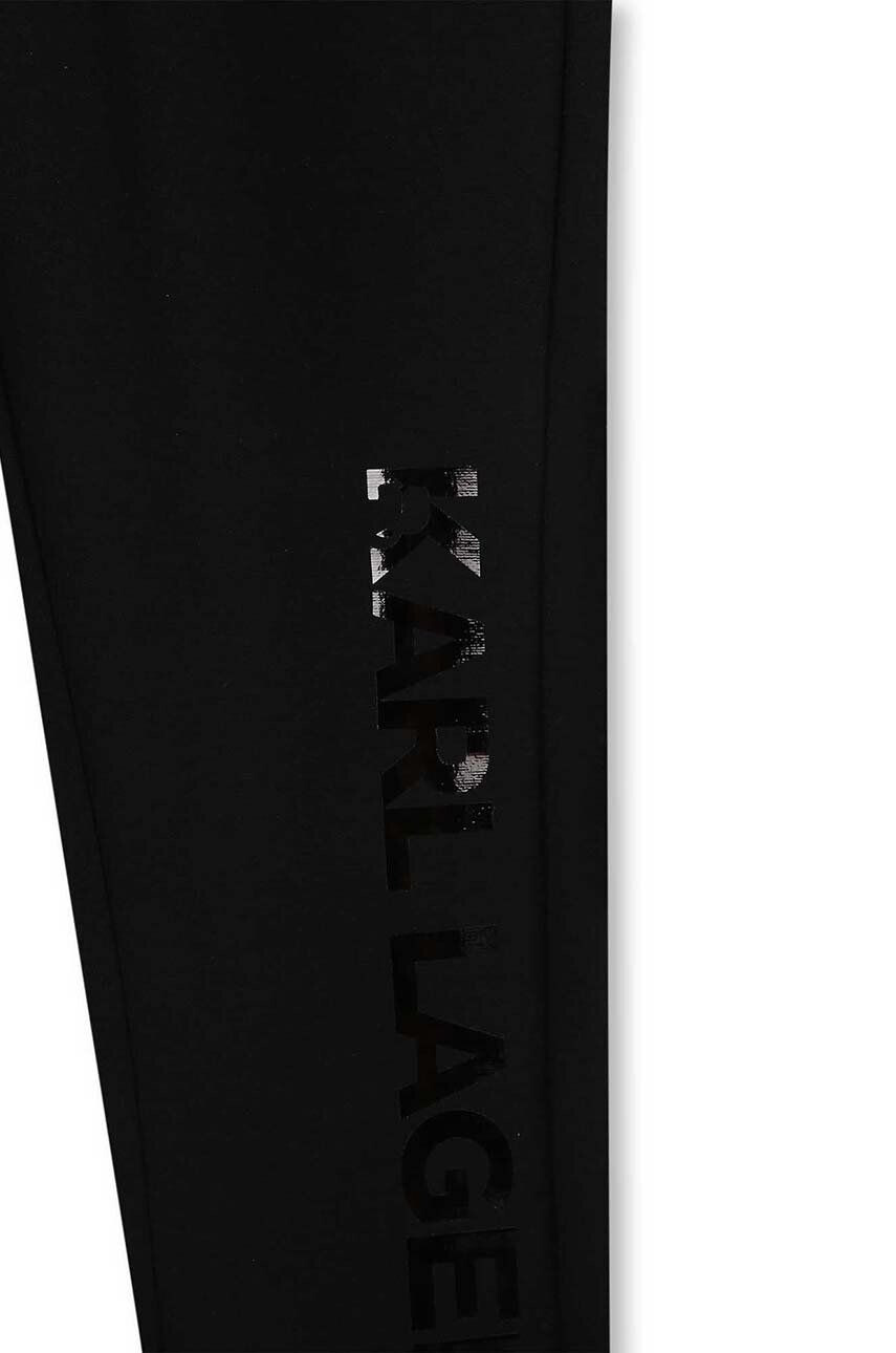 Karl Lagerfeld leggins copii culoarea negru cu imprimeu - Pled.ro