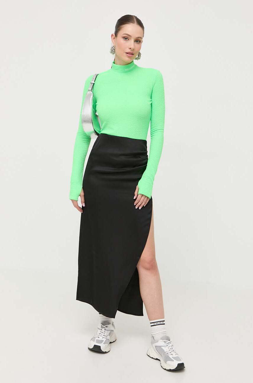 Karl Lagerfeld longsleeve femei culoarea verde cu turtleneck - Pled.ro