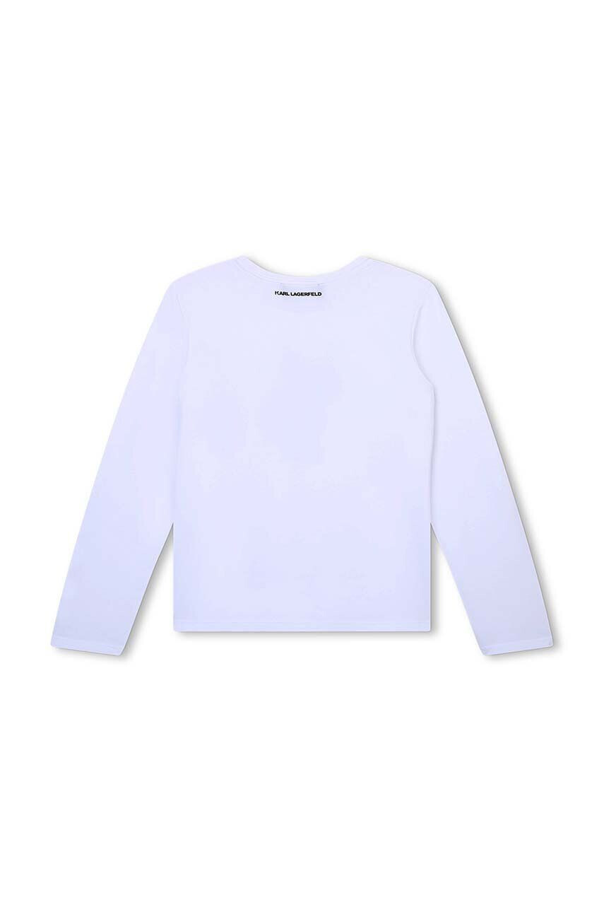 Karl Lagerfeld longsleeve copii culoarea alb - Pled.ro