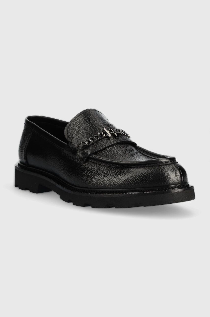 Karl Lagerfeld mocasini de piele MOKASSINO LUG barbati culoarea negru KL11575 - Pled.ro