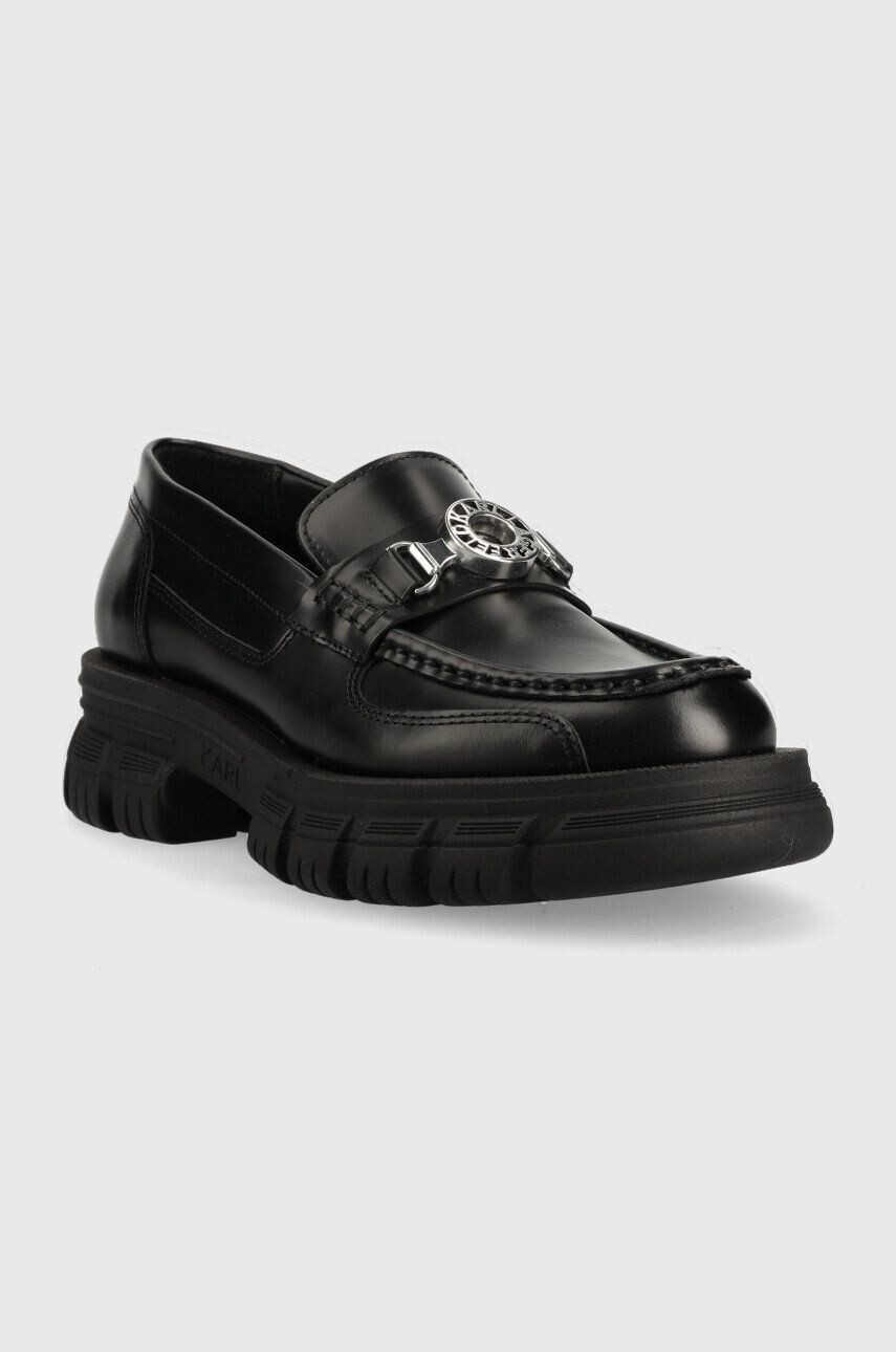 Karl Lagerfeld mocasini de piele KL43820 PRECINCT femei culoarea negru cu platforma - Pled.ro