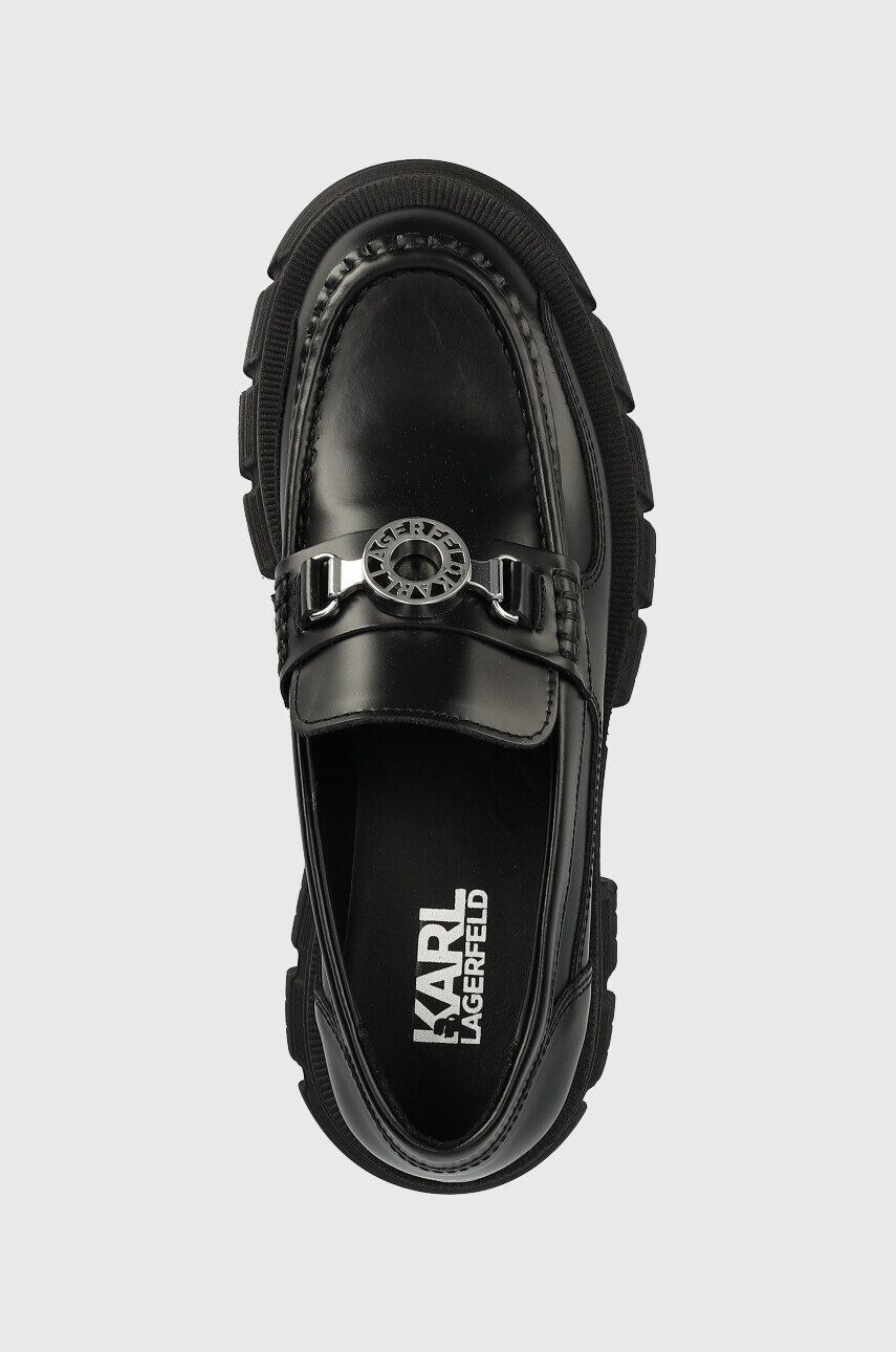 Karl Lagerfeld mocasini de piele KL43820 PRECINCT femei culoarea negru cu platforma - Pled.ro