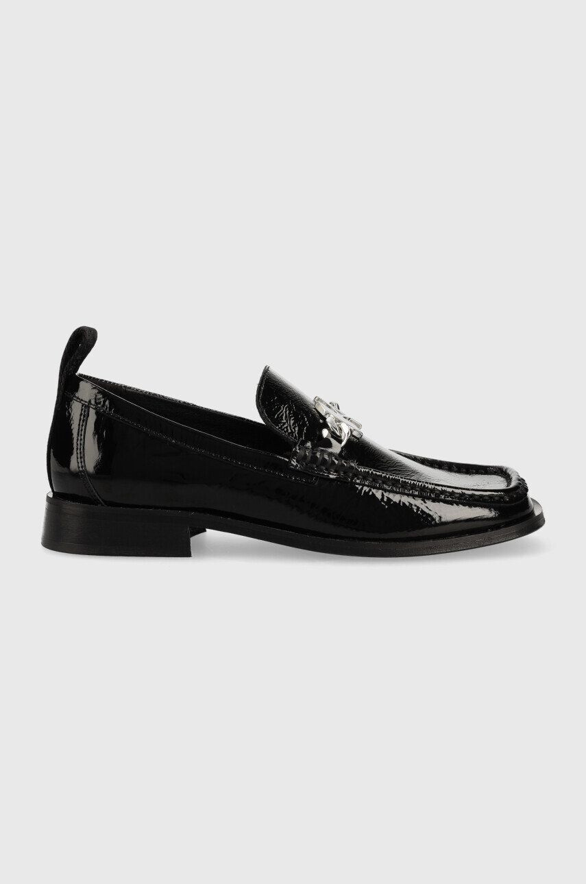 Karl Lagerfeld mocasini de piele MOKASSINO II femei culoarea negru cu toc plat KL41336 - Pled.ro