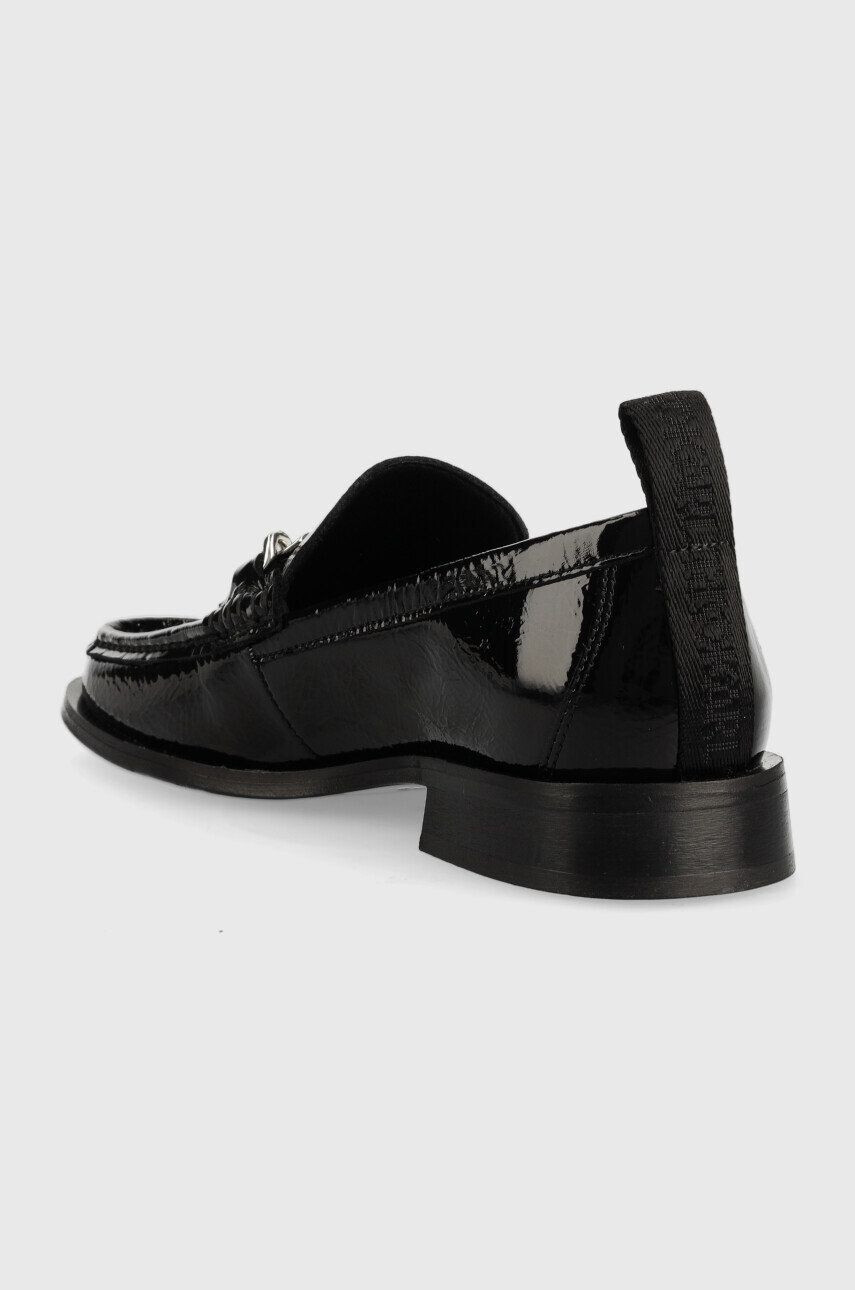 Karl Lagerfeld mocasini de piele MOKASSINO II femei culoarea negru cu toc plat KL41336 - Pled.ro