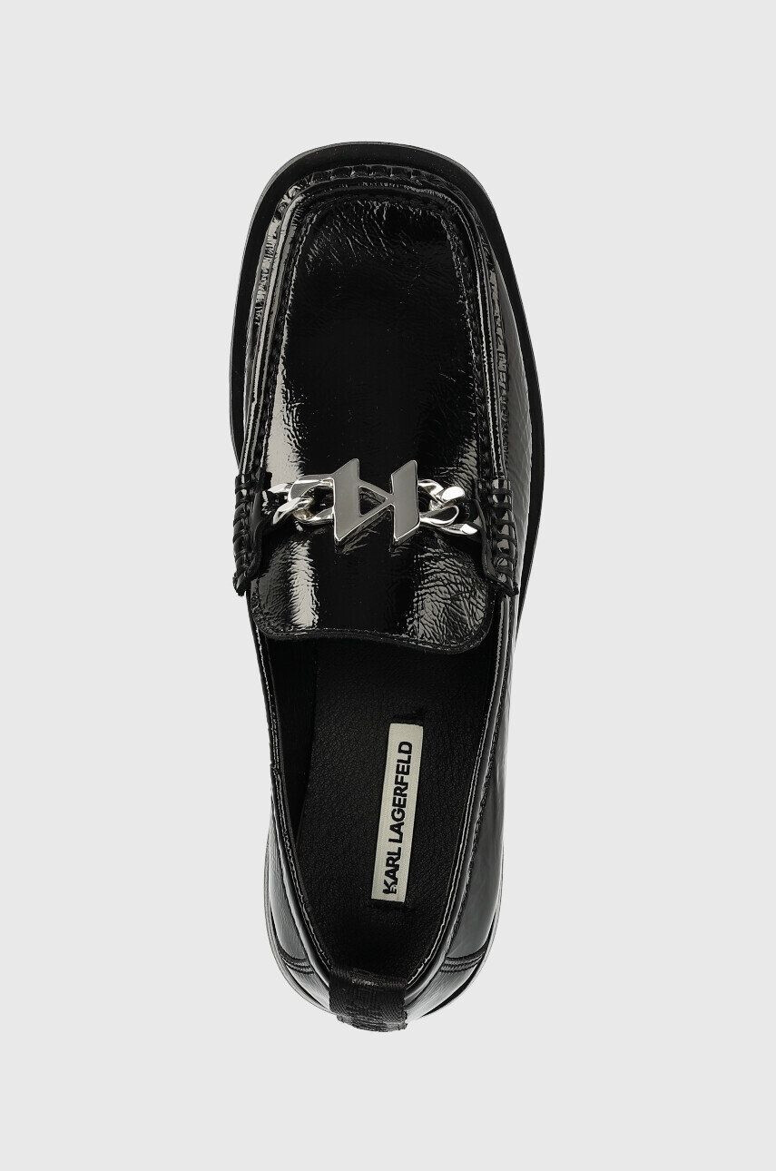 Karl Lagerfeld mocasini de piele MOKASSINO II femei culoarea negru cu toc plat KL41336 - Pled.ro