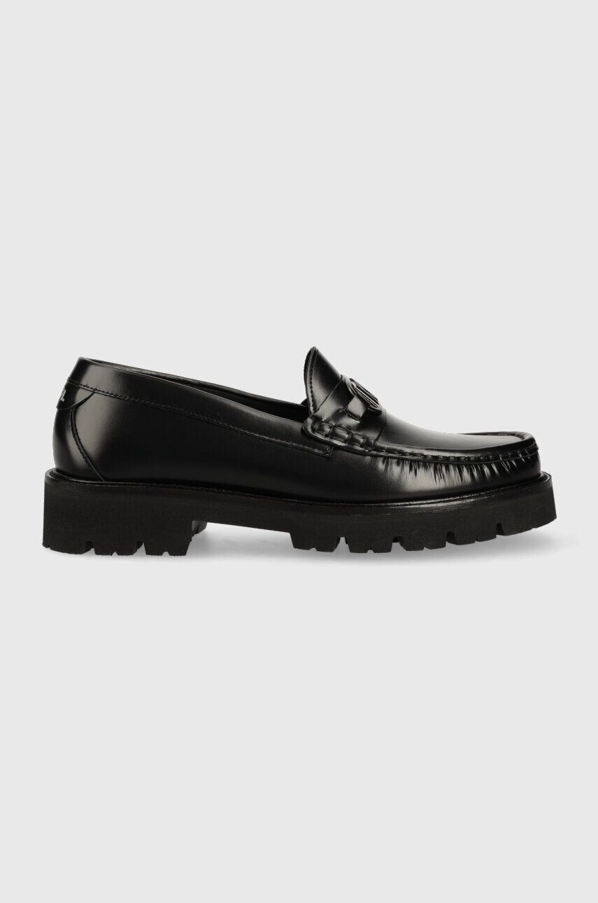 Karl Lagerfeld mocasini de piele MOKASSINO LUG KL barbati culoarea negru KL13521 - Pled.ro