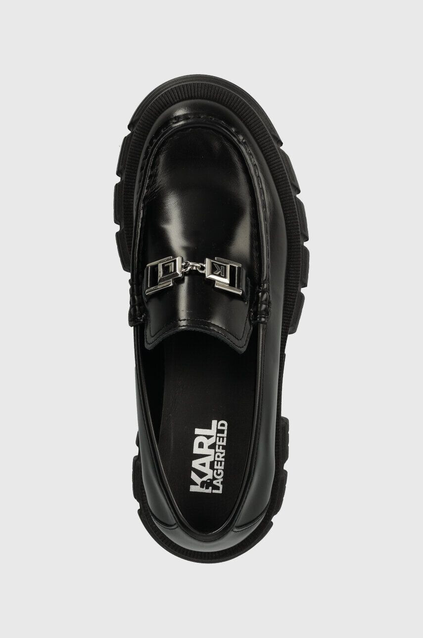 Karl Lagerfeld mocasini de piele PRECINCT femei culoarea negru cu platforma KL43823F - Pled.ro