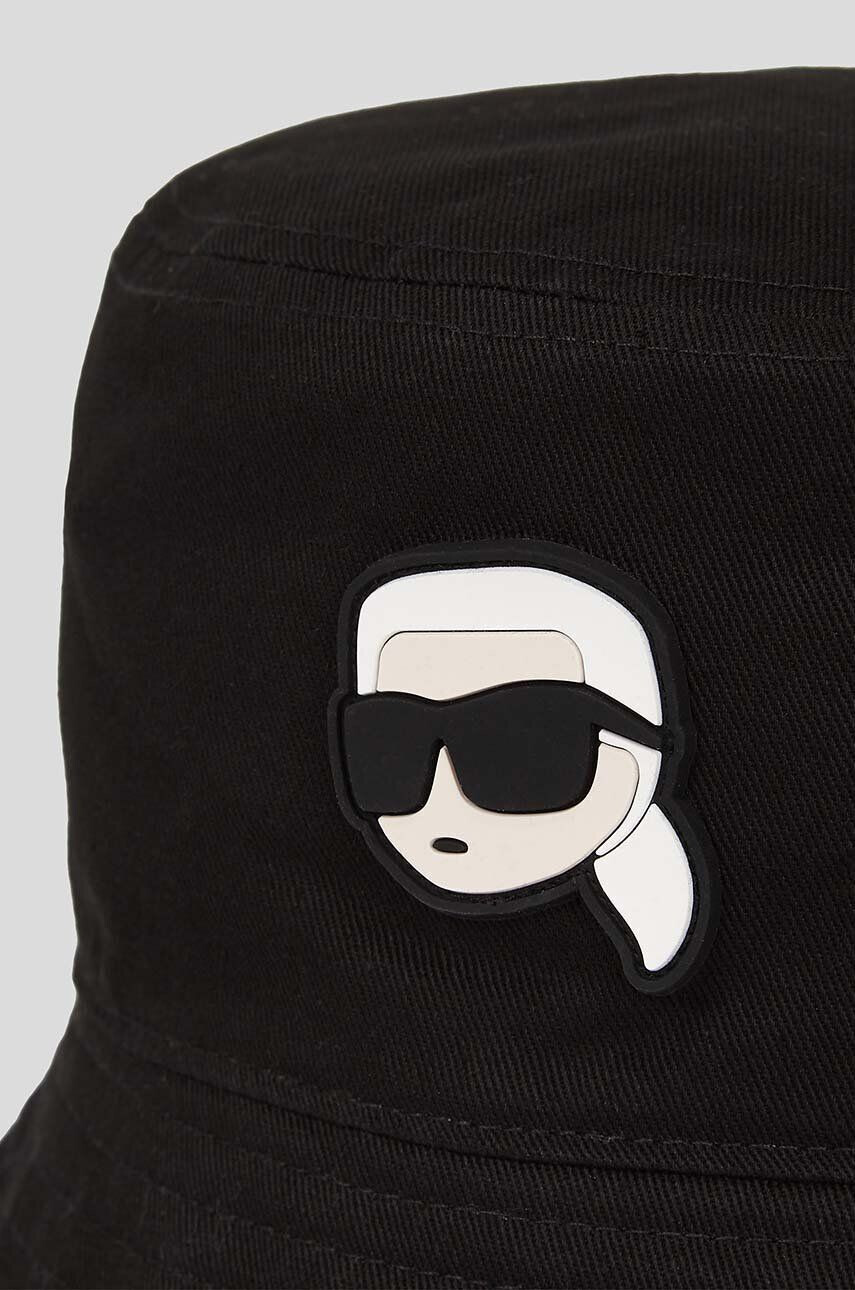 Karl Lagerfeld palarie reversibila din bumbac culoarea negru bumbac - Pled.ro