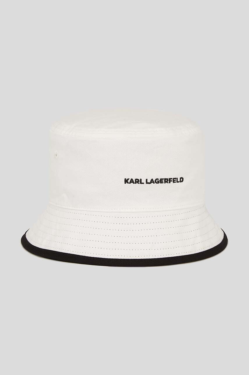 Karl Lagerfeld palarie reversibila din bumbac culoarea negru bumbac - Pled.ro