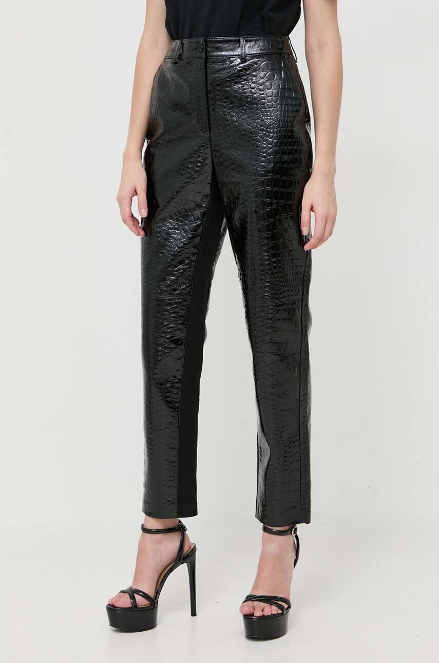 Karl Lagerfeld pantaloni femei culoarea negru drept high waist - Pled.ro