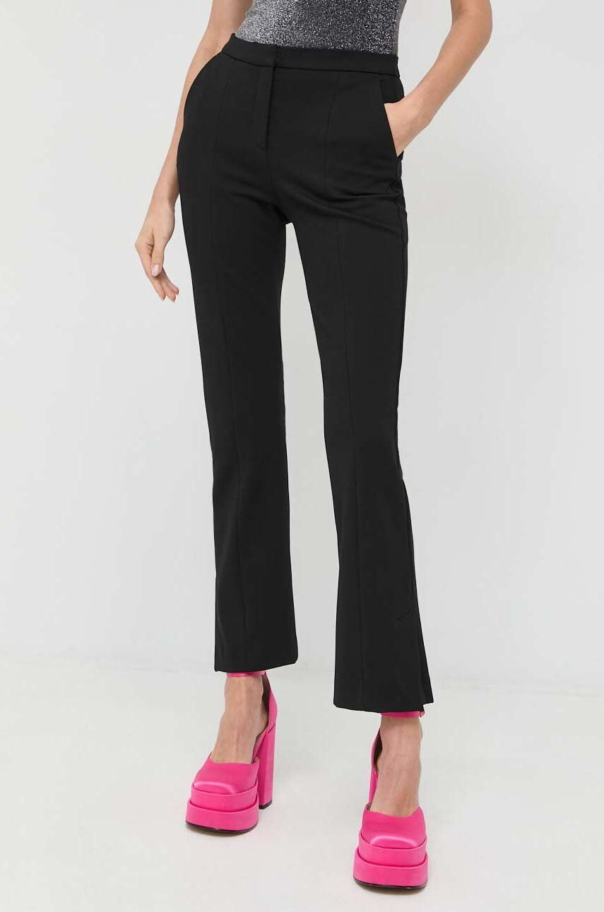 Karl Lagerfeld pantaloni femei culoarea negru drept high waist - Pled.ro