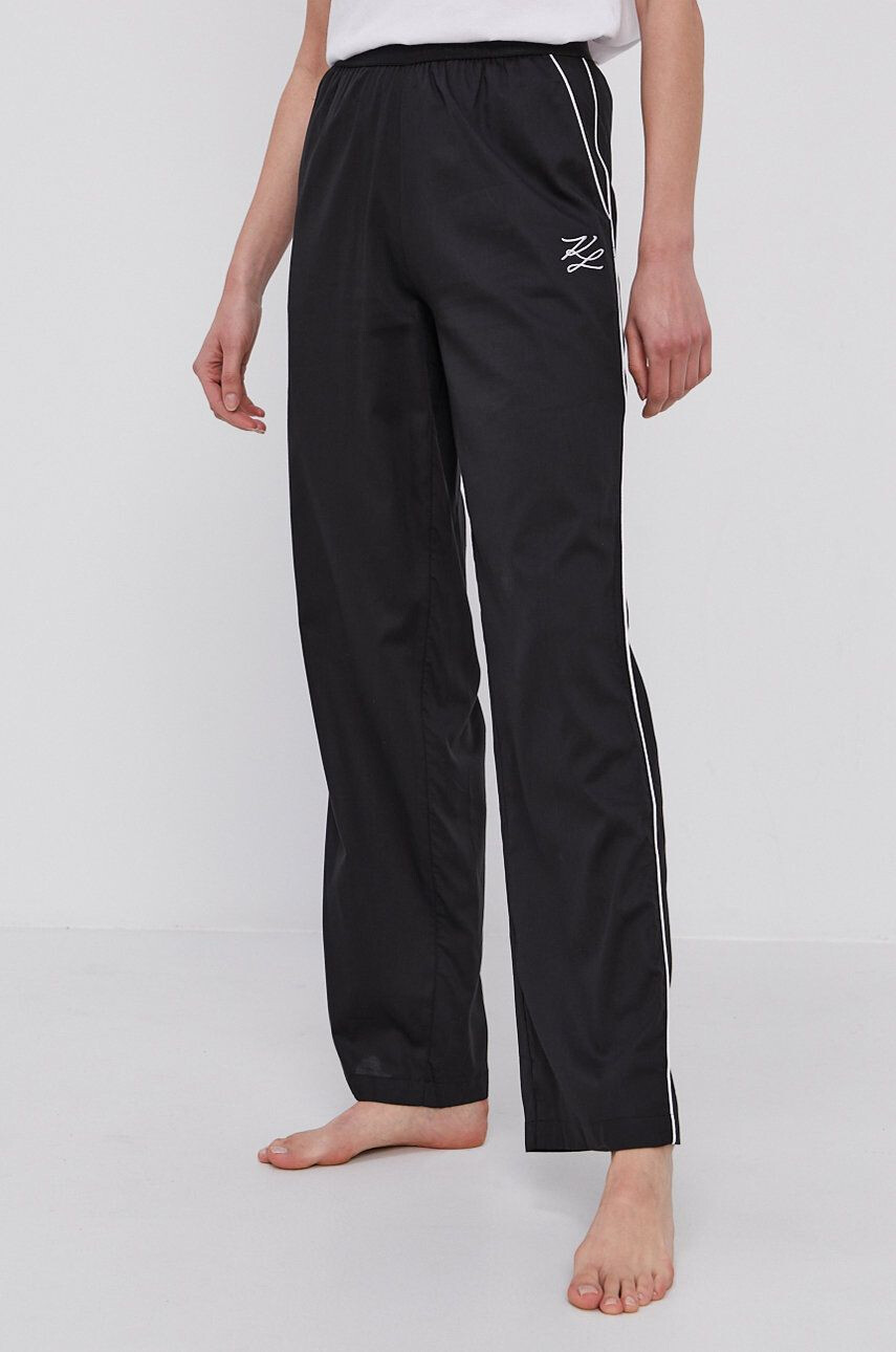 Karl Lagerfeld Pantaloni de pijama femei culoarea negru - Pled.ro