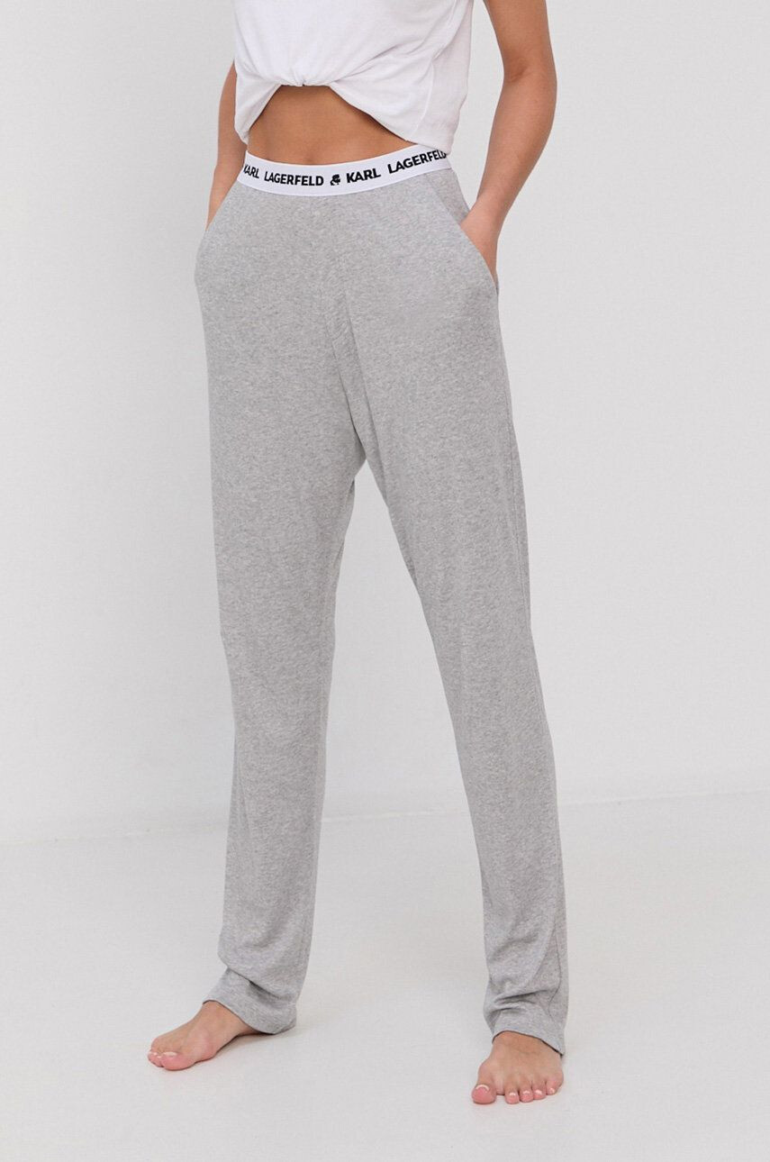 Karl Lagerfeld Pantaloni de pijama femei culoarea gri - Pled.ro