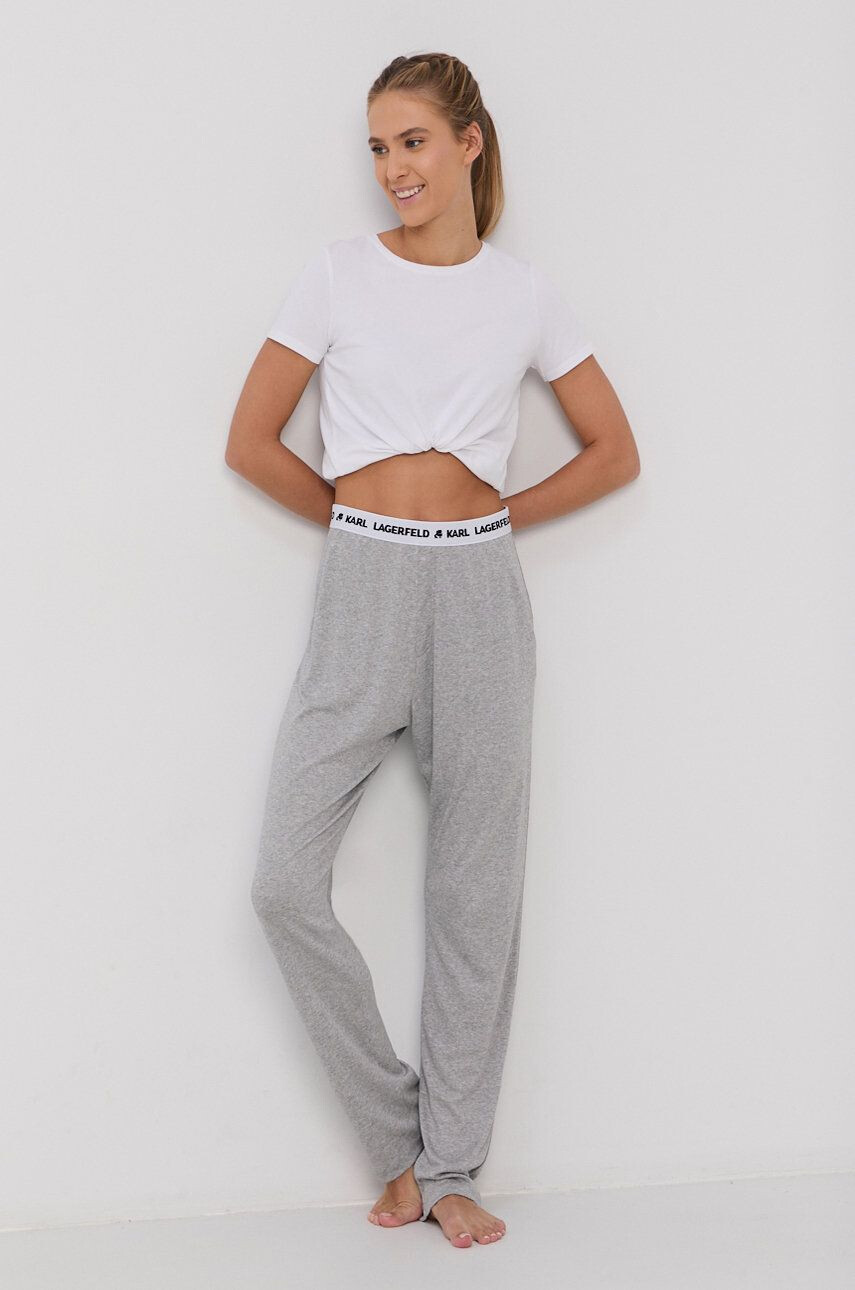 Karl Lagerfeld Pantaloni de pijama femei culoarea gri - Pled.ro