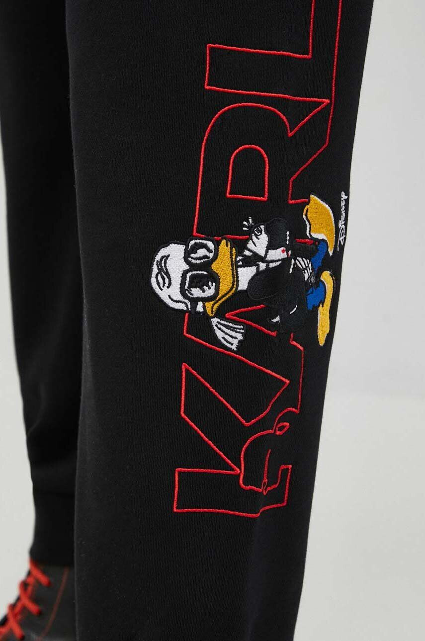 Karl Lagerfeld pantaloni de trening culoarea negru cu imprimeu - Pled.ro