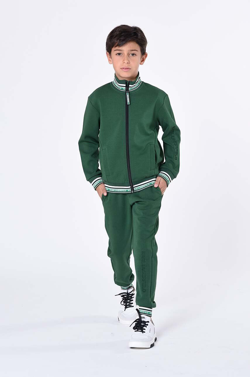 Karl Lagerfeld pantaloni de trening pentru copii culoarea verde modelator - Pled.ro