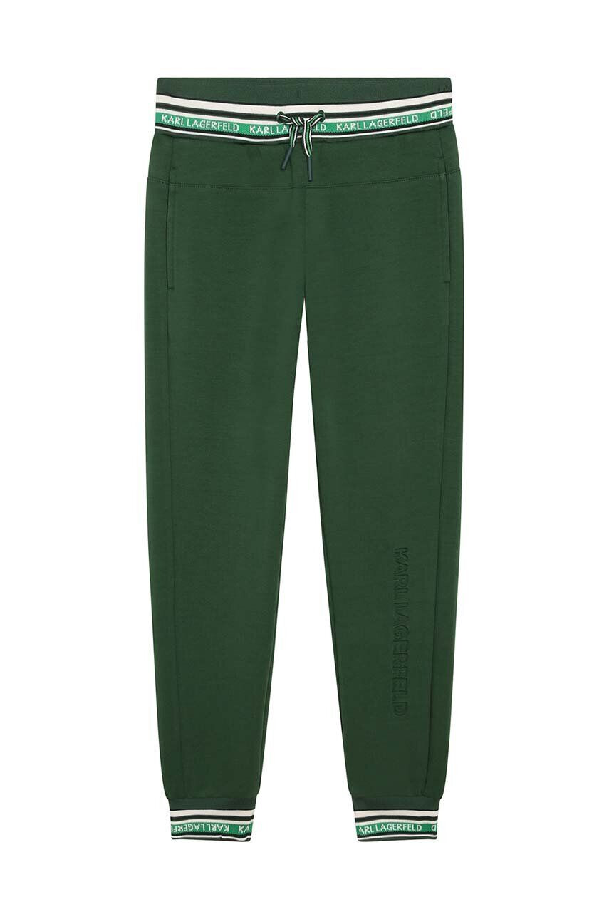 Karl Lagerfeld pantaloni de trening pentru copii culoarea verde modelator - Pled.ro