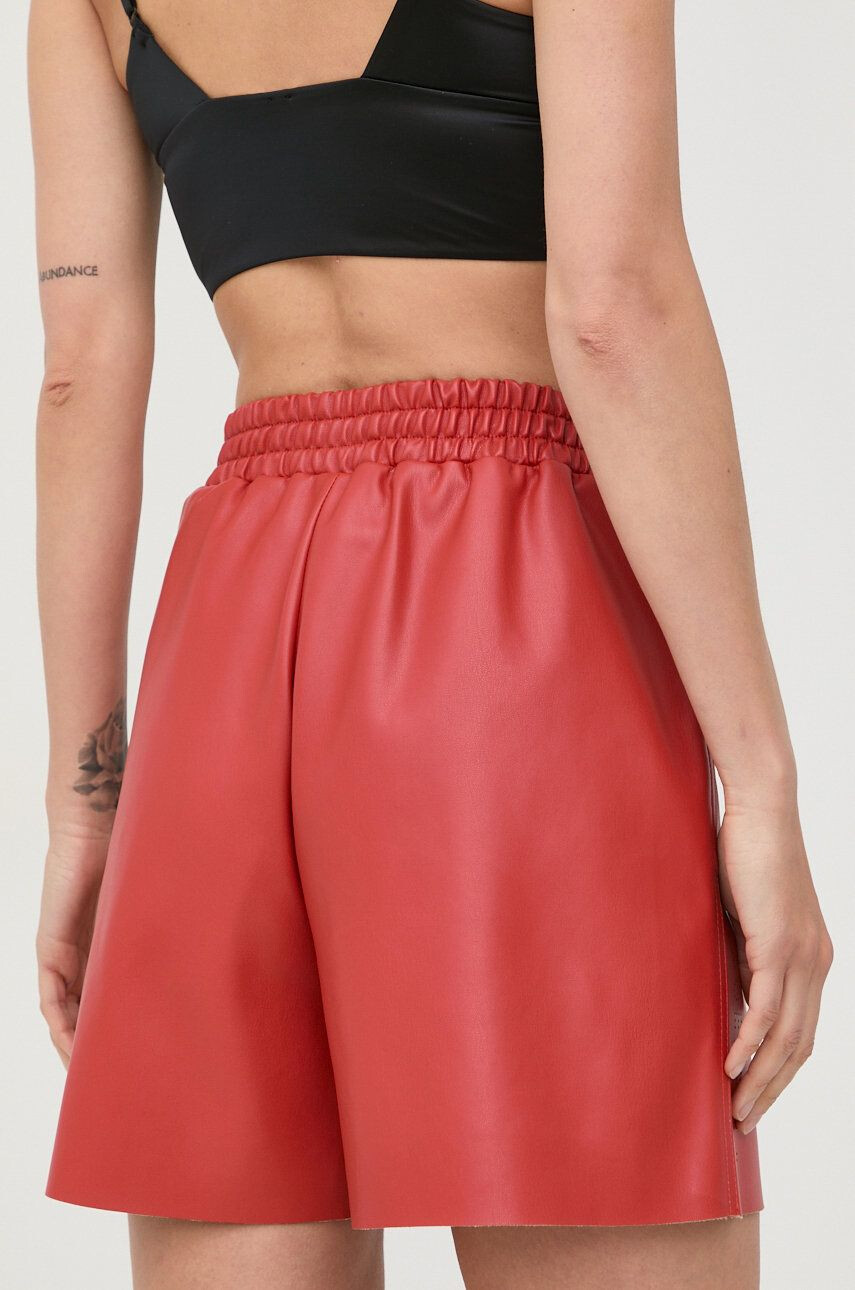 Karl Lagerfeld pantaloni scurti femei culoarea rosu neted high waist - Pled.ro