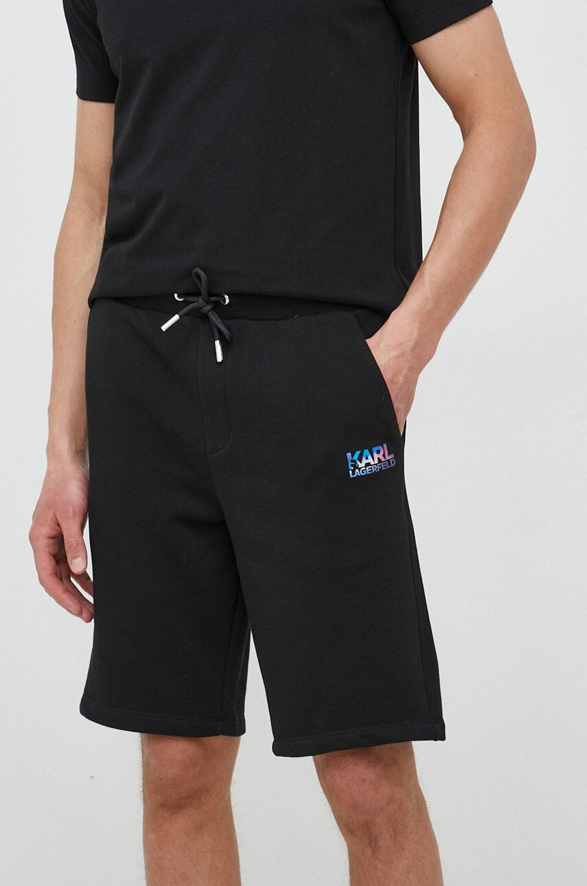 Karl Lagerfeld pantaloni scurti barbati culoarea negru - Pled.ro